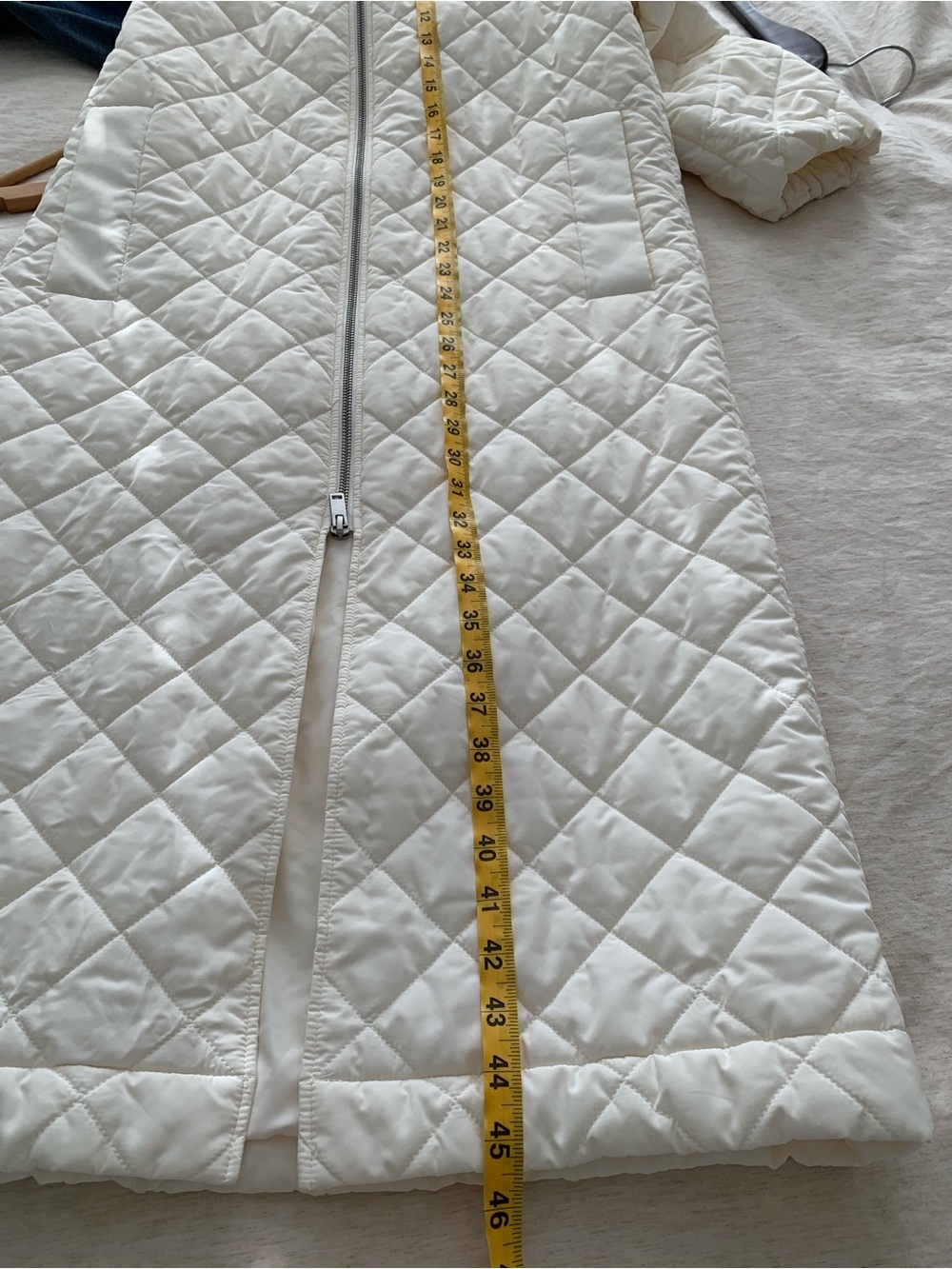 COS Longline Quilted Coat in white Women's size 2 - Picture 13 of 13